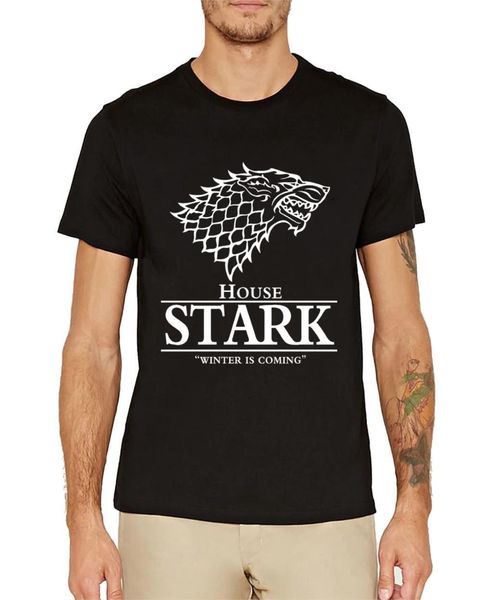 

fashion 2019 tee mens winter is coming t shirt men short sleeve the house of stark print t shirts men sport hooded sweatshirt hoodie