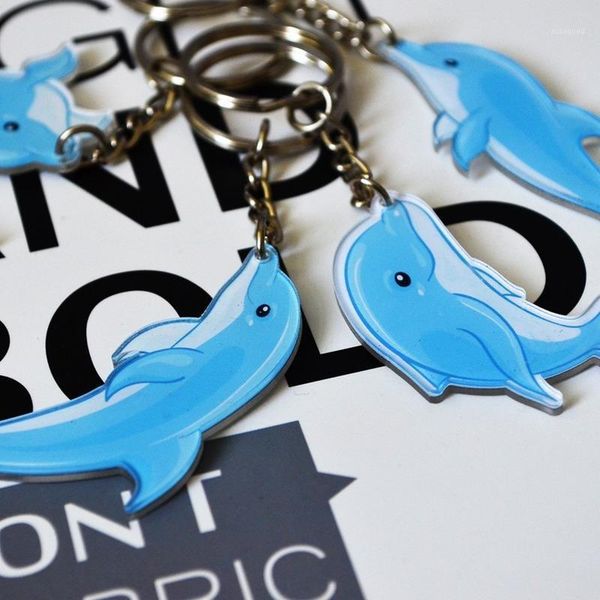 

keychain man dolphin key chain bags fish women key ring chain for pants pendant cute kids holder jewellery acrylic breloczek1, Silver