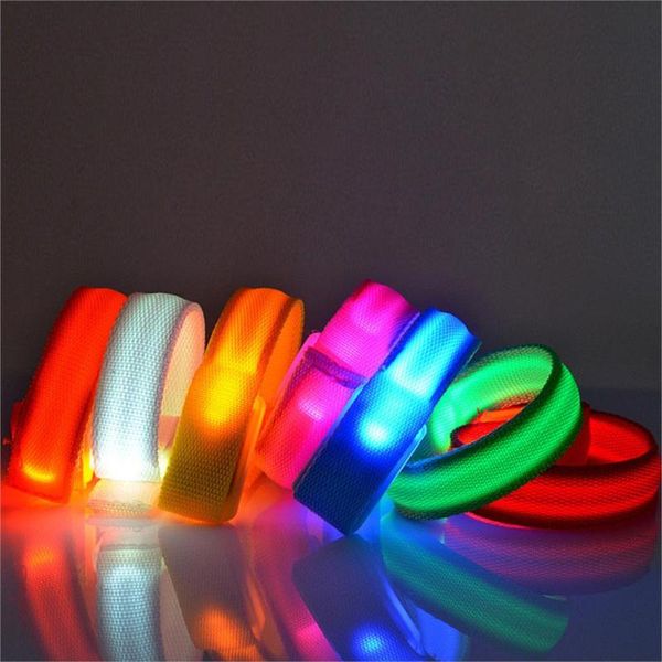 

led flashing wrist band bracelet arm band belt light up dance party glow for party decoration gift fast shipment