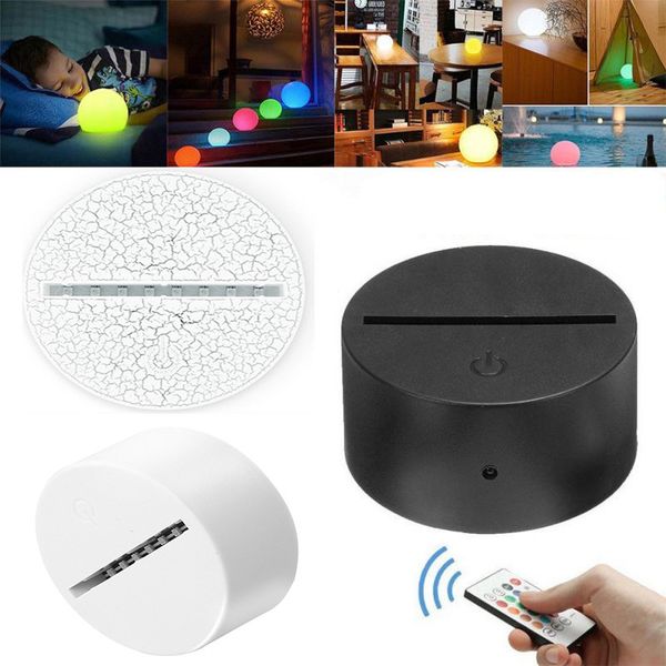

led lamp bases for 3d illusion night light 7 colors touch switch replacement base for 3d table desk lamps