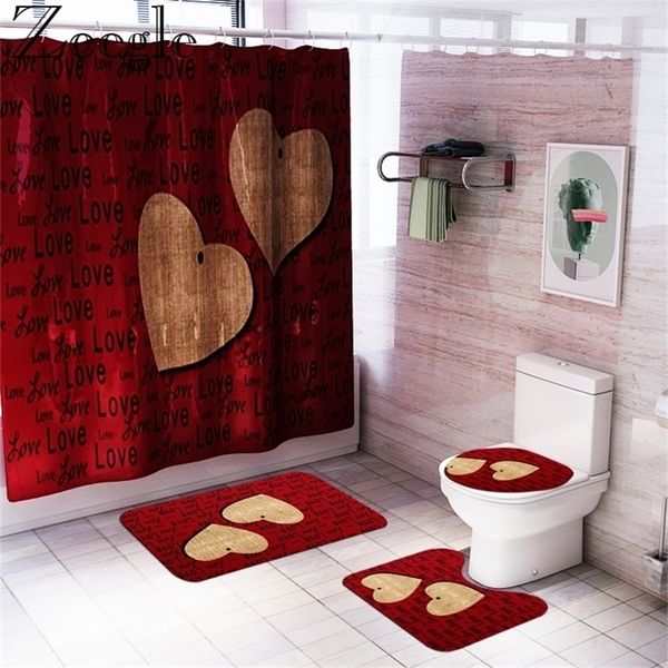 Esteira de estilo moderno e cortina de chuveiro à prova d 'água conjunto absorvente toalete pedestal tapete de banho chuveiro esteira toalete esteira de assento 201211