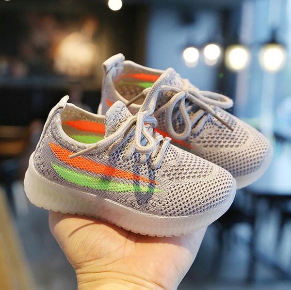 

kids flat 2020 осенние детские девушки мальчики бренд повседневные тренеры детские мода дышащая спортивная обувь мальчики бегущие кроссовки, Black