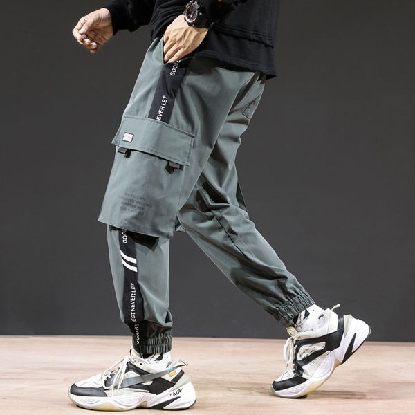 

lianxu wear fall 2020 leggings men's fashion color matching non iron multi pocket overalls overalls men's size 13vze, Blue