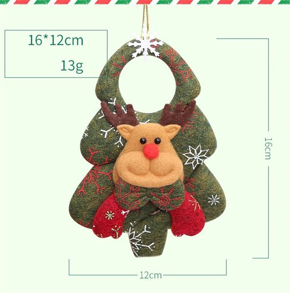 

а-нетканые материальные кукла кукольные подвески santa claus снеговик медведь украшение рождественские рождественские дрова висит кулон owd7