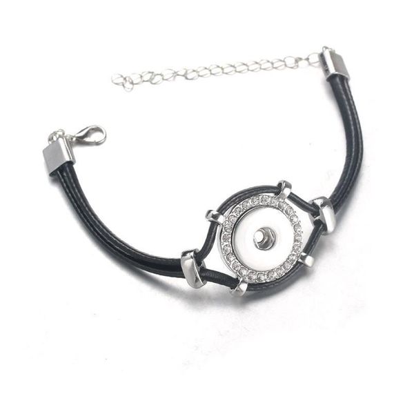 

new arrival crystal metal leather snap bracelets bangles snap jewelry fit 18mm snap button bracelet for women bracel bbyyen, Golden;silver