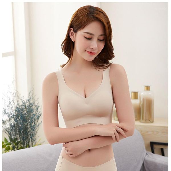 

bras beige solid u shape back thin super push up bra vest bralette comfortable breathable wireless seamless for women1, Red;black