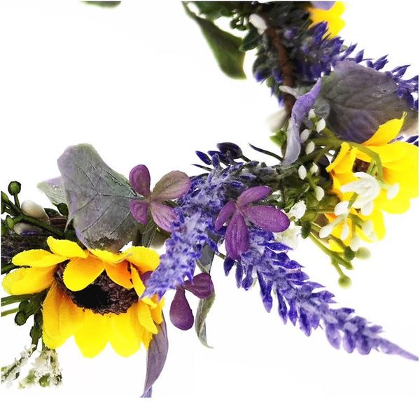 

purple flower series crown festival headband women hair accessories headdress floral garlands wedding party floral qyltrw