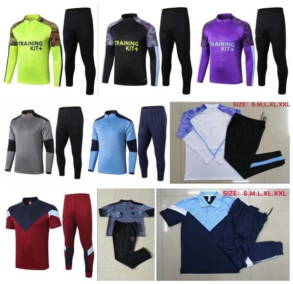 

2020 2021 mahrez g. jesus de bruyne soccer tracksuit jacket set 20/21 kun aguero sane jogging chandal football training jacket, Black