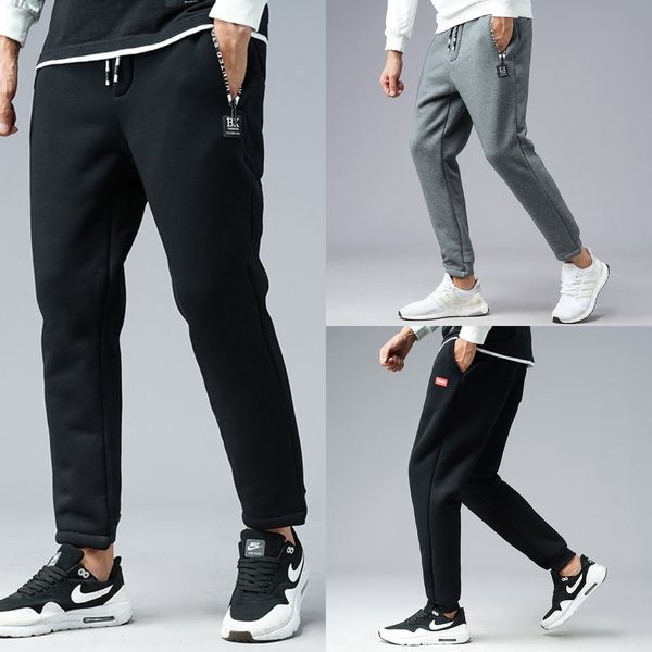 

igkje winter warm trousers trousers trousers men's lambs cashmere thickenedloose closed pants for warmth leisure and sports pure cotton, Blue