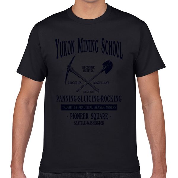 

t shirt men yukon mining school funny white geek cotton male tshirt xxxl sport hooded sweatshirt hoodie