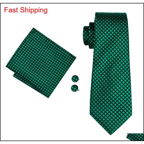

fast shipping neckties blue fashion luxurious mens tie silk necktie pocket square cufflinks set for men busi qylqra homes2007, Black;blue