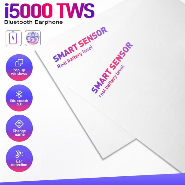 

i5000 tws in-ear bluetooth earphone wireless headphone headset for phone samusng aire 2 pk i100 i200 i1000