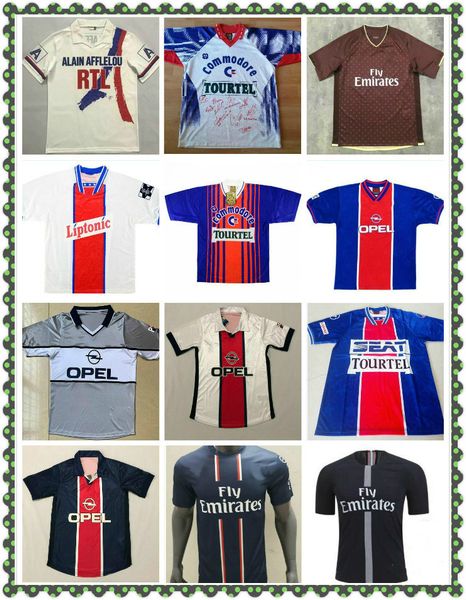 

1993/1994 retro version soccer jerseys 93/94 weah rai ginola soccer shirt 94/96 95/96 98/99 2000 football uniform, Black;yellow