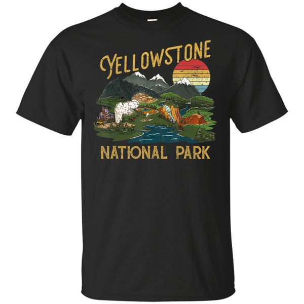 

men's vintage retro yellowstone national park t-shirt size m-3xl harajuku fashion classic tee shirt sport hooded sweatshirt hoodie
