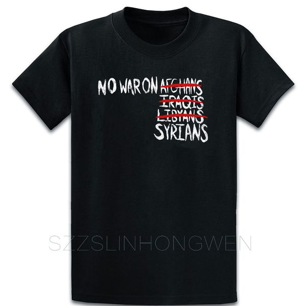 

no war on syrians t shirt crazy comical short sleeve spring pattern slim printed round collar shirt sport hooded sweatshirt hoodie
