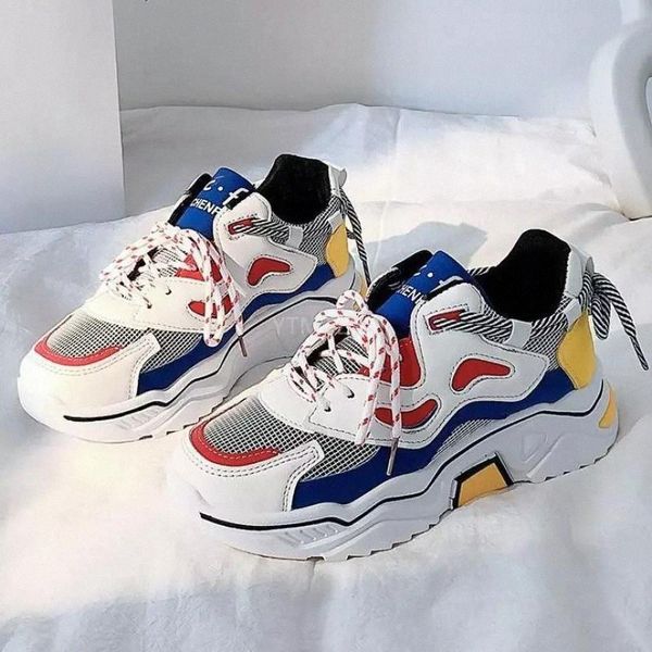 

women platform chunky sneakers high lace-up casual vulcanize shoes luxury designer old dad female fashion zapatos mujer #sy42