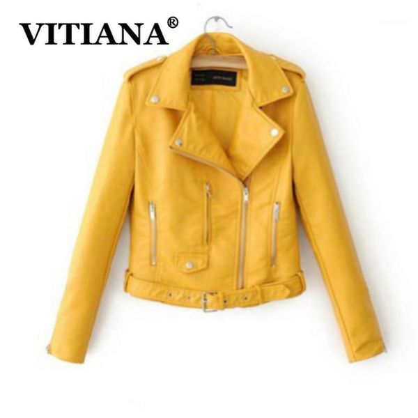 

vitiana women pu leather black jacket autumn 2019 female long sleeve zipper turn-down neck faux leathers jackets womens coats11