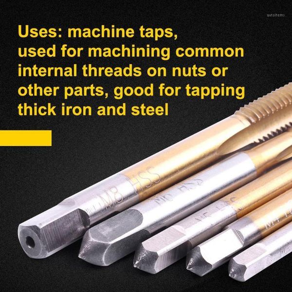 

2/4pcs m3 m4 m5 m6 m8 straight flute spiral pointed tap high speed steel right hand tap screw thread metric metal drilling1