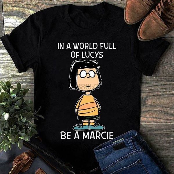 

peanuts marcie in world full of lucys be a marcie black cotton men s 4xl hoodie designers t shirts sweatshirt