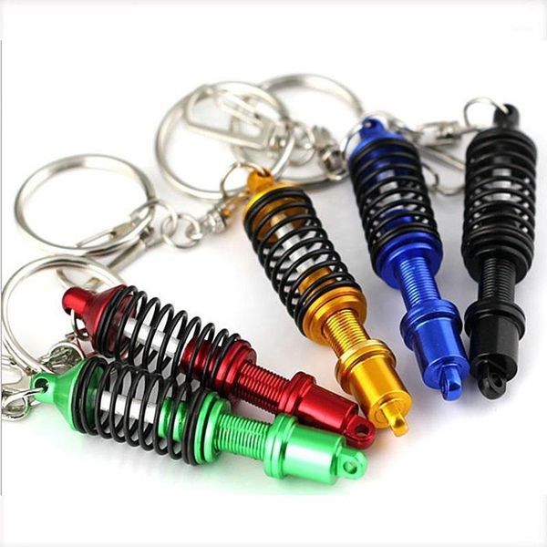 

car keychain modified spring absorber absorber model tuning promotional gift auto pendant key organizer1, Silver