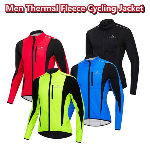 Jackets de corrida Casaco de lã térmico de inverno Casaco de ciclismo à prova d'água Homens reflexivos de homens de mangas compridas MTB ROOD ROOD