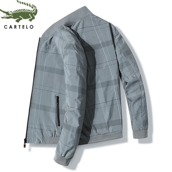 

cartelo men jacket striped new fashion simple casual jacket men stand collar comfortable coat, Black;brown