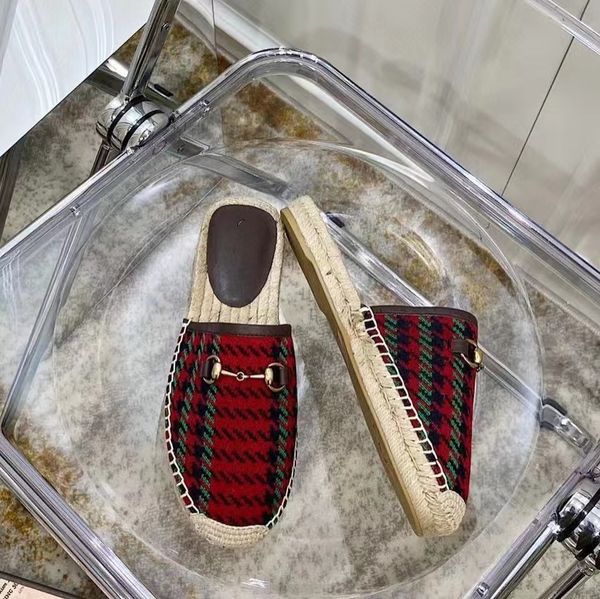 

women slipper designer sandals 2022 womens shoes summer weaving classics embroidered loafers beach stripe flip flops flat slippers 35-42 wit, Black