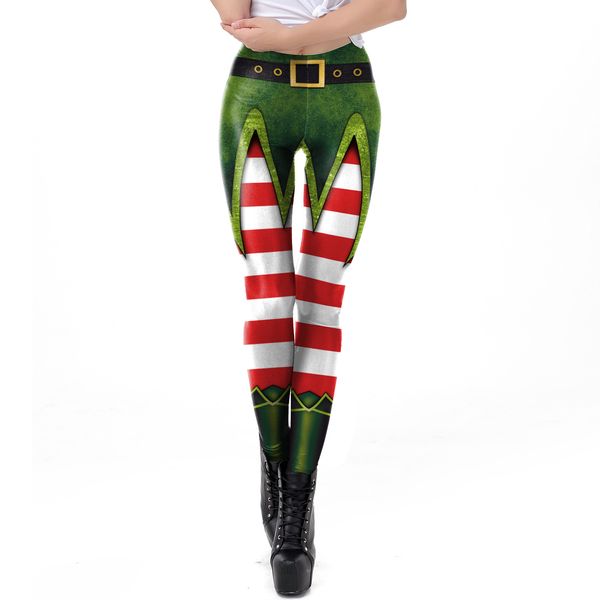 Perneiras de Natal Fashion Fashion Sexy 3D Impressão Digital Leggings Venda Quente Festa Diária Festa de Natal