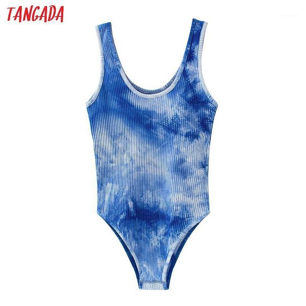 

tangada 2020 new tie-dye jumper body suit women casual slim beach jumpsuit romper girl bodysuit brand suit qj1101, Black;white