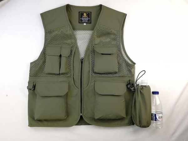 

men's vest v-neck pgraphy vest outdoor hiking mesh male sleeveless jacket multifunctional pocket waterproof fishingvest1, Black;white