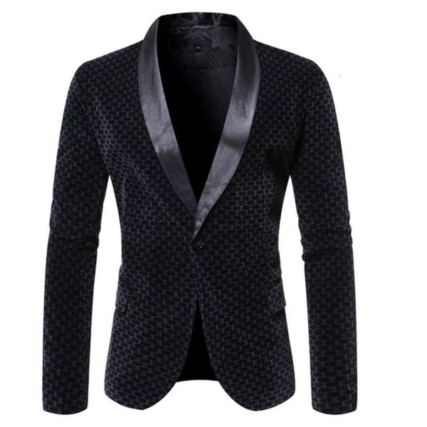 

casual men's 2019 color contrast new green fruit collar one button suit fashion, White;black