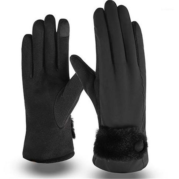 

the new ms han edition lovely mouth add fine hair thickening warm gloves ride touchscreen gloves st-6021, Blue;gray