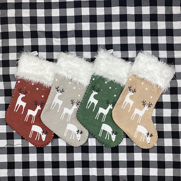 

elk socks decorative snowflake gift socking bag for children xmas bags christmas decorations sea shi