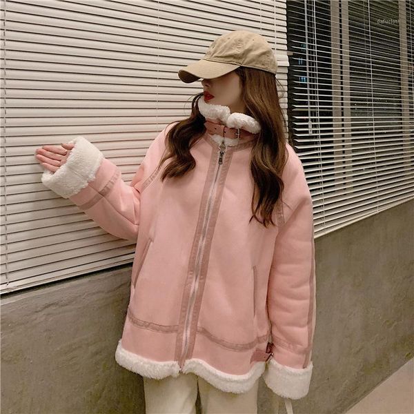 

faux fur coat 2020 new solid faux lamb fur jacket teddy jacket warm thick fashion loose ladies coats winter women coat1, Black