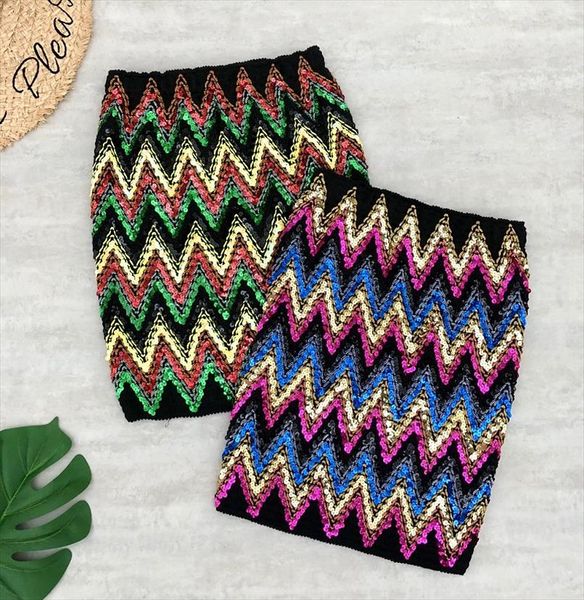 

women mini skirts spring summer colorful stripe sequins stretched elastic short skirts wrap party pencil, Black