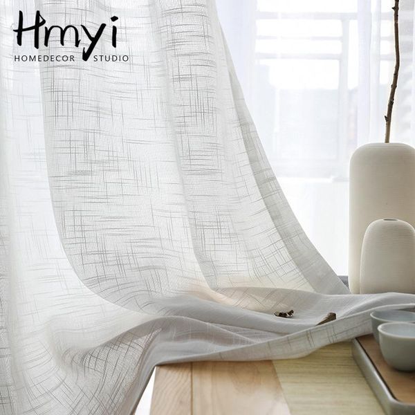 Rideaux rideaux modernes en Tulle pour salon lin transparent chambre Voile blanc fenêtre décoration traitement rideaux1