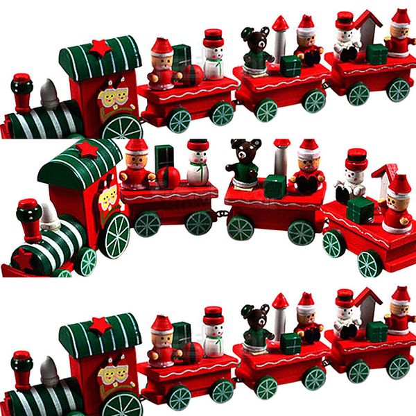 

2021 latestxmas baby kids toys 4 pieces wood train decoration decor educational gift birthday christmas gifts for children new