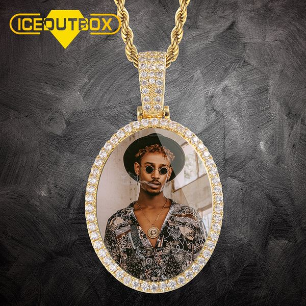 

new arrival custom ps oval medallions pendant necklace for men's women iced out cubic zircon fashion hip hop jewelry gift q1113, Silver