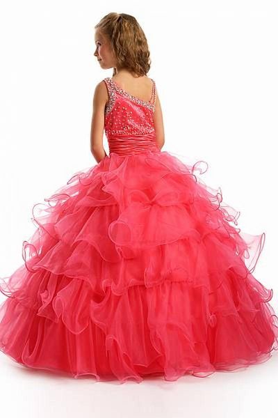 

ball gown ruffle crystal formal floor length flower girl dresses children birthday dress kids wedding party dresses, White;blue