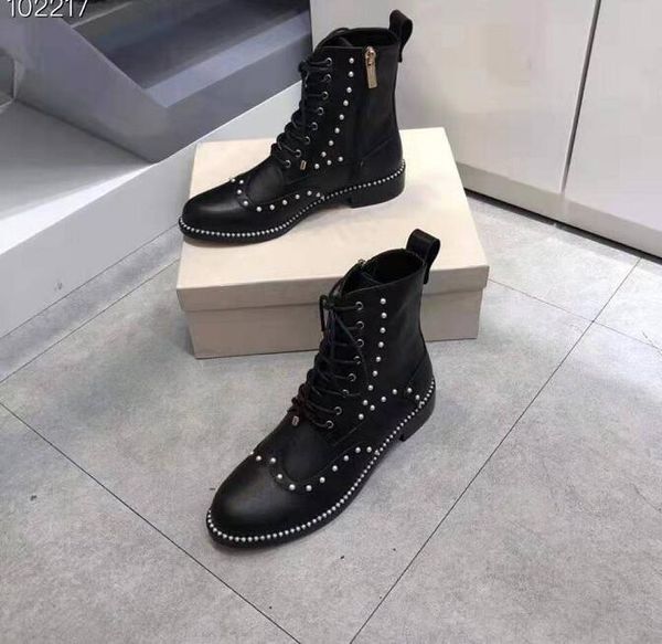 

woman london hannah pearl-embellished leather ankle boots black genuine leather hanah pearl embellished boots new shoes