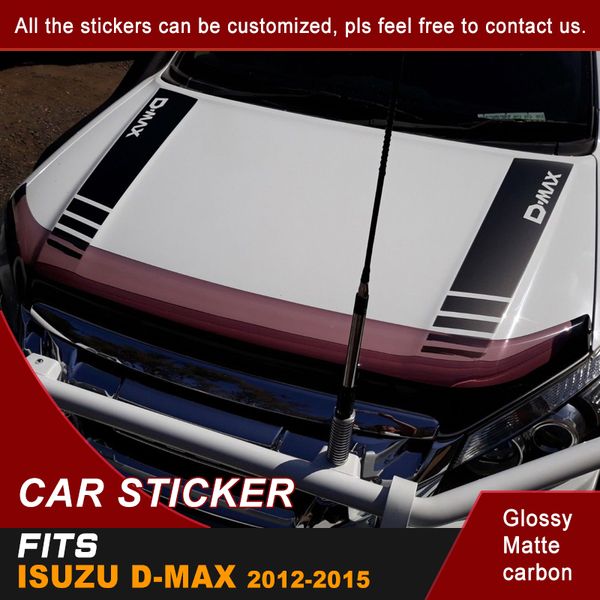 Decalcomanie auto Off Road 4X4 Cofano posteriore Striscia Gradiente Grafica Adesivo in vinile adatto per Isuzu D-Max 2012 2013 2014 2015