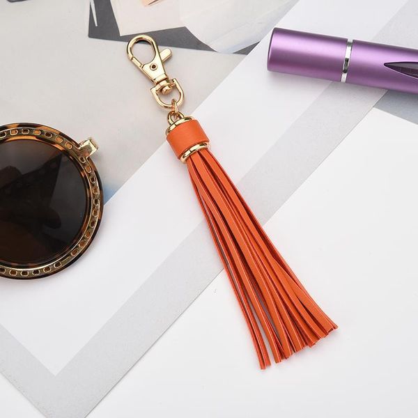 

fashion pu leather tassel women keychain bag pendant alloy car key chain ring holder retro jewelry acessory eh388 h qylvoy