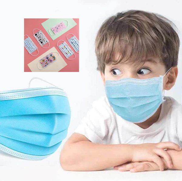 

designer kids face mask luxury face masks child 3-ply non-woven protective dustproof respirator anti dust muoth mask, Black