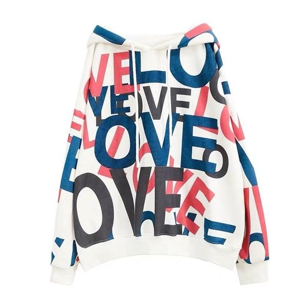 

women's hoodies & sweatshirts spring and autumn 2021 hoodie youth street hip hop pink sweatshirt printed loose casual letter, Black