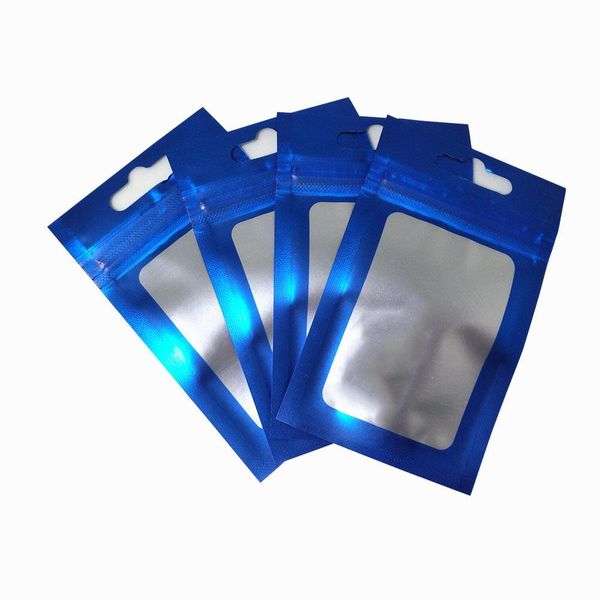 

clear plastic aluminum foil zip lock package bags matte blue zipper mylar foil bag hang hole for electronic accessories storage h bbyxsg