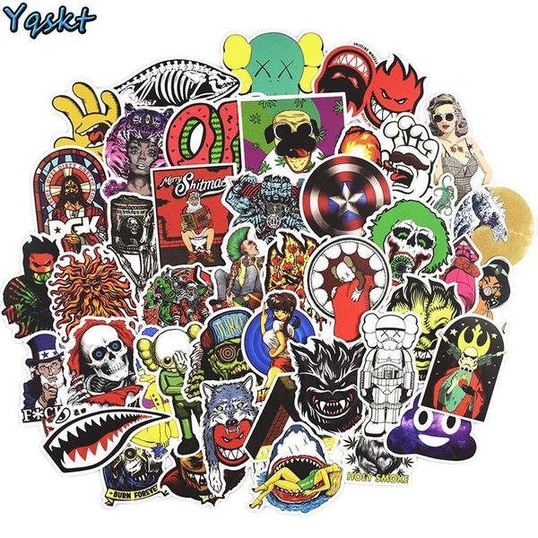 100 pezzi misti adesivi carini per il computer portatile Snowboard Home Decor Car Styling Decalcomania per frigorifero Doodle Moda adesivo impermeabile LJ201019