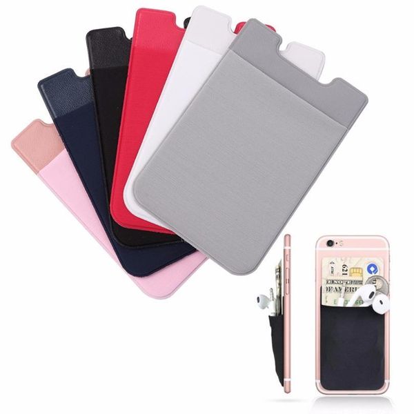 

5color adhesive sticker phone back cards wallet case credit id card holder cell phone u-shape card holder pocket 5.8 x 8 jllwck