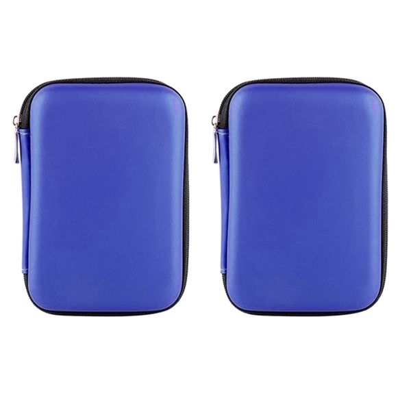 

2x usb external hdd hard drive disk hard case bag carry pouch case blue