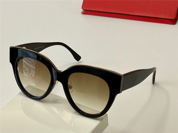 

new fashion design sunglasses 0360 cat eye full frame frame hollow temple popular simple style uv400 lens, White;black