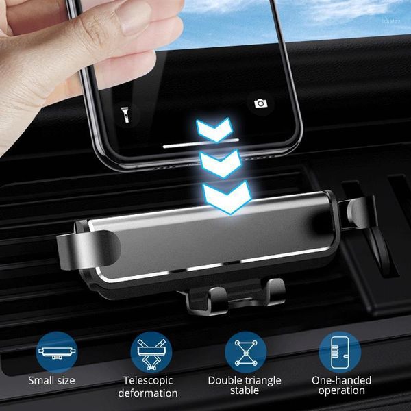 

fonken gravity car holder air vent clip mobile phone stand no jitter small size holder max on 6.5inch smartphone bracket1